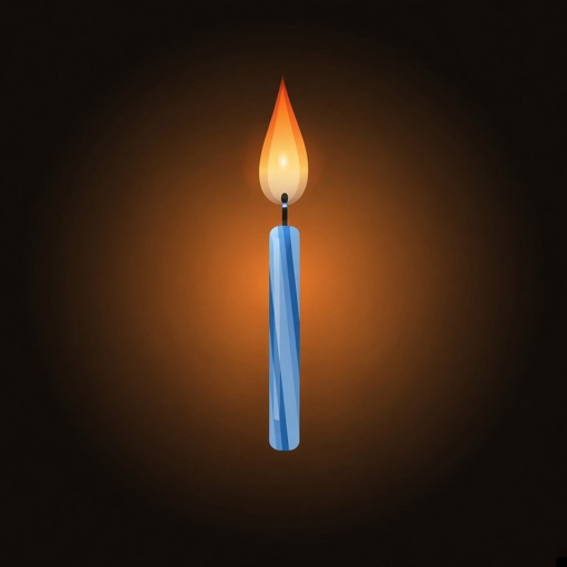 Birthday Blow Out Candles app icon, a lit blue candle